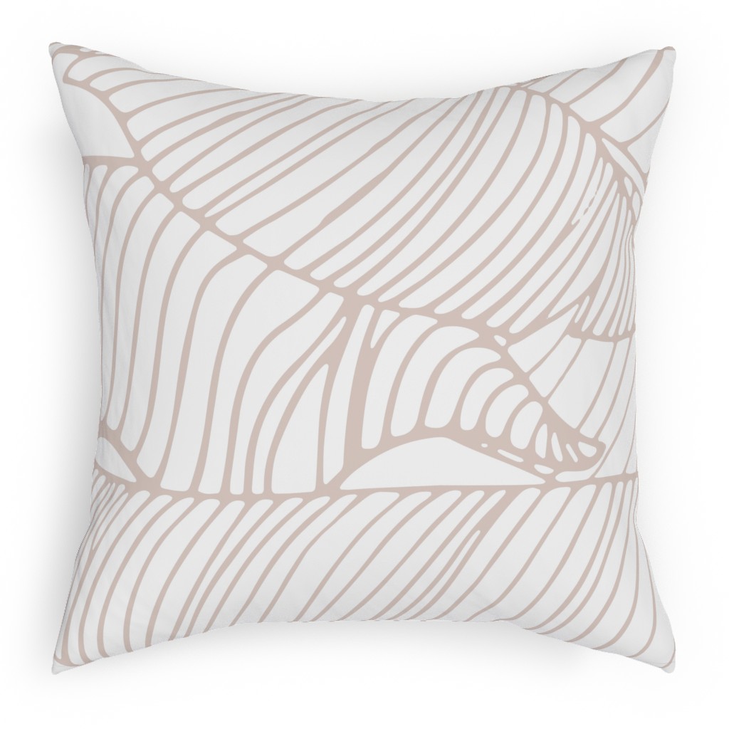 Banana Leaf - Blush Pillow, Woven, Black, 18x18, Single Sided, Beige, Pearl