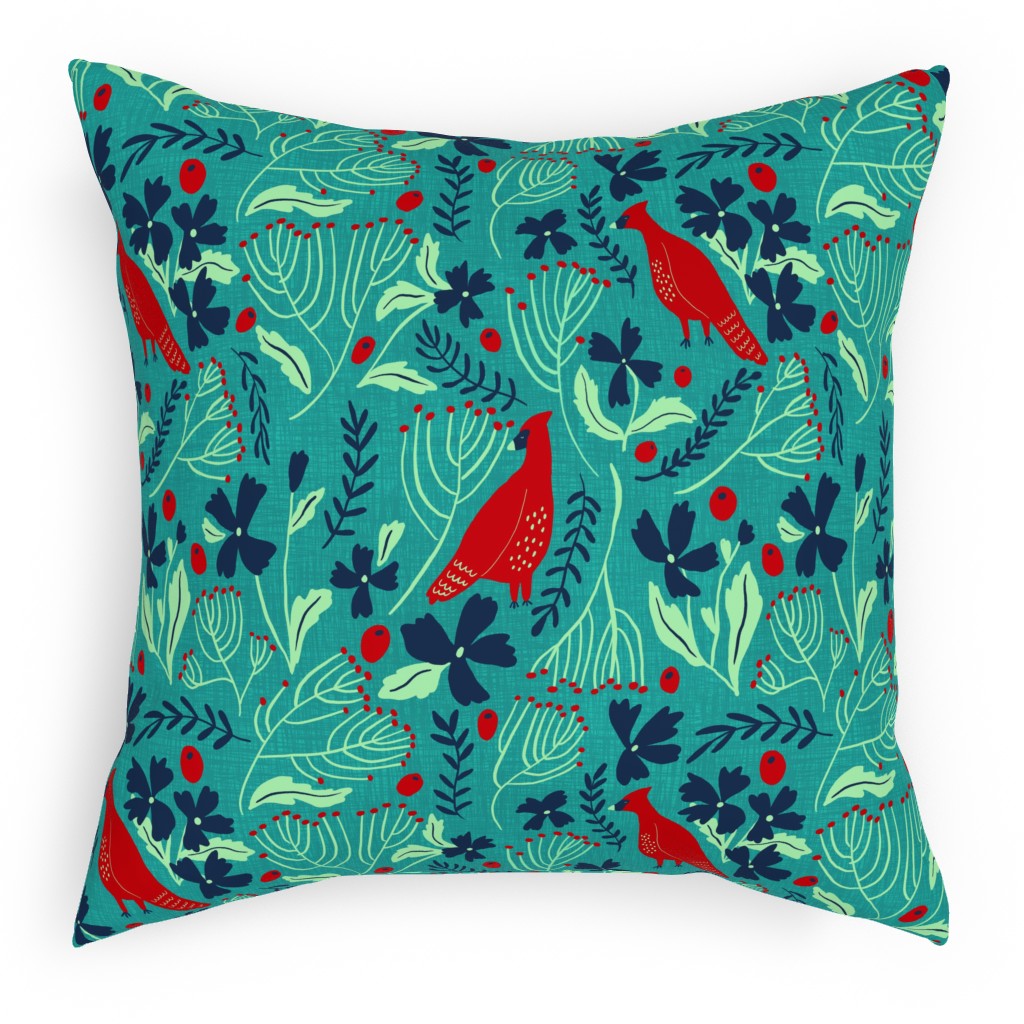 Winter Wonder - Green Pillow, Woven, Black, 18x18, Single Sided, Green, Classic Green