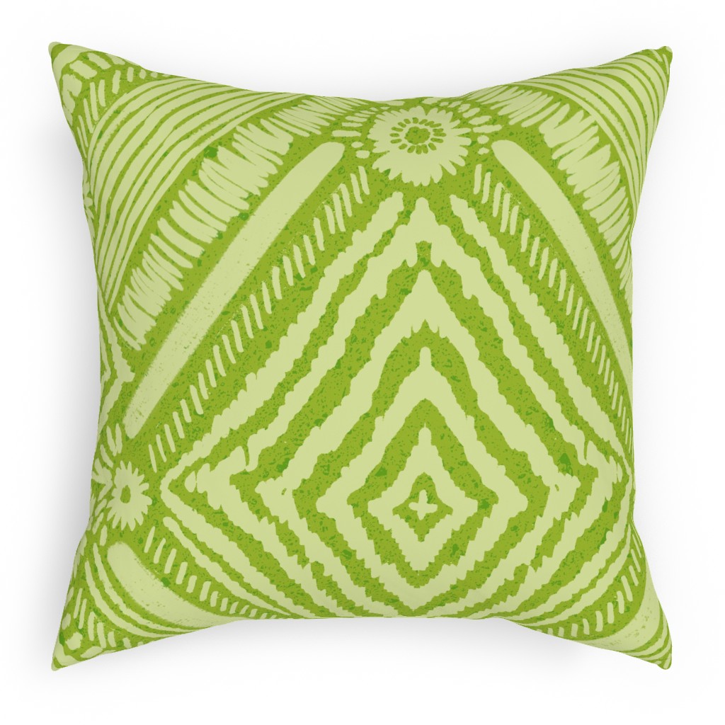 Textural Diamonds - Green Pillow, Woven, Black, 18x18, Single Sided, Green, Classic Green