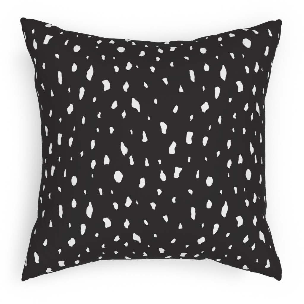 Chipped - Black and White Pillow, Woven, Black, 18x18, Single Sided, Black, Black