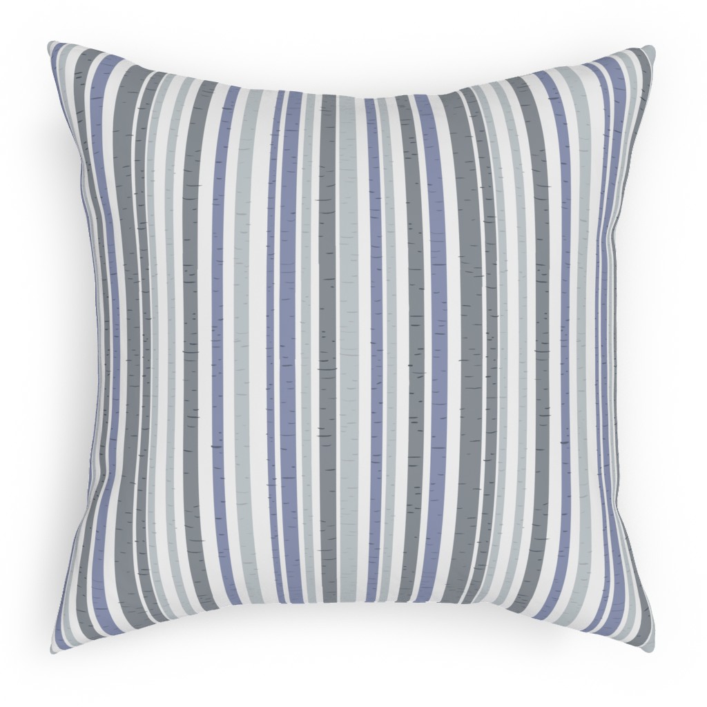Wooded Aspens - Gray Pillow, Woven, Black, 18x18, Single Sided, Gray