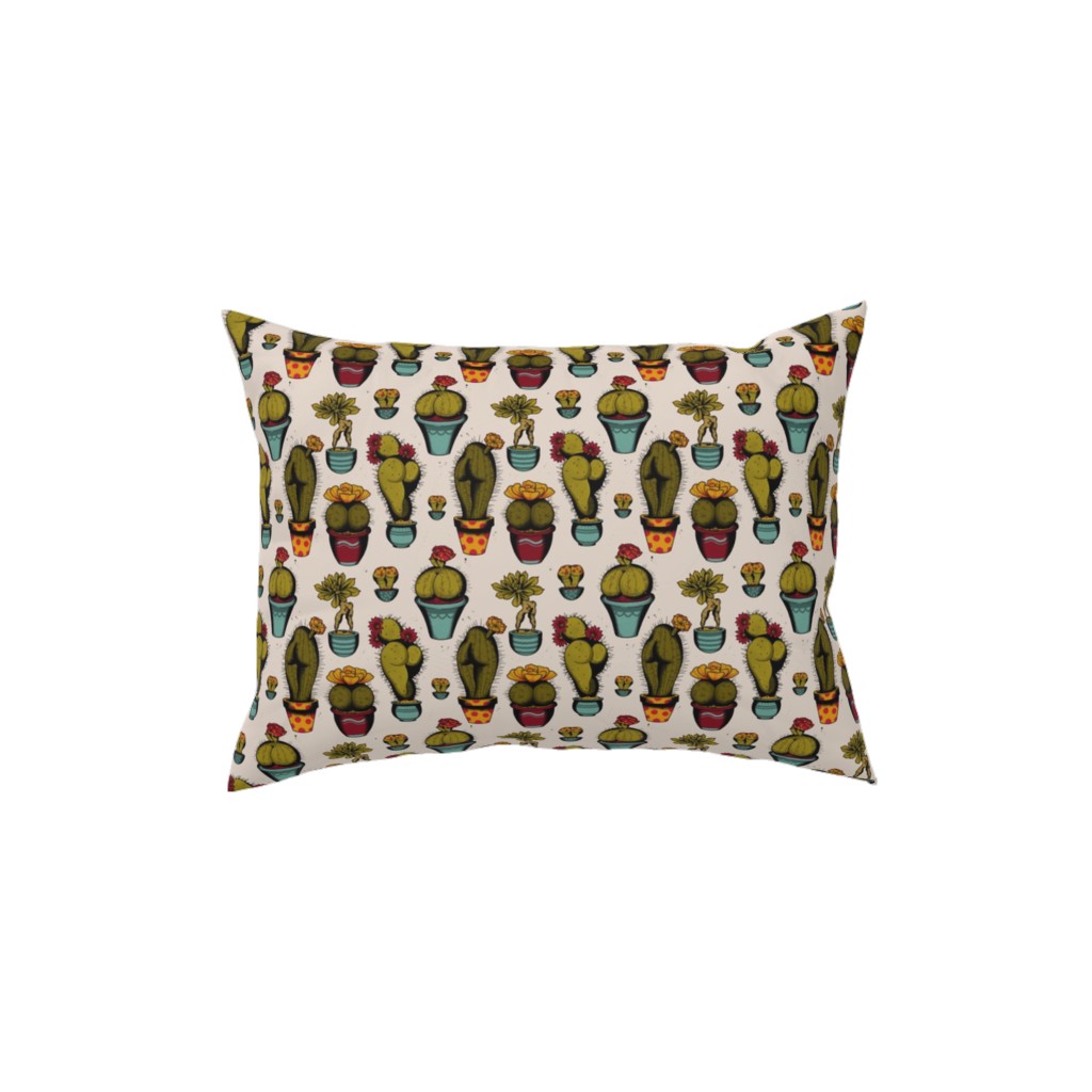 Sexy Cactus - Multicolor Pillow, Woven, Black, 12x16, Single Sided, Multicolor