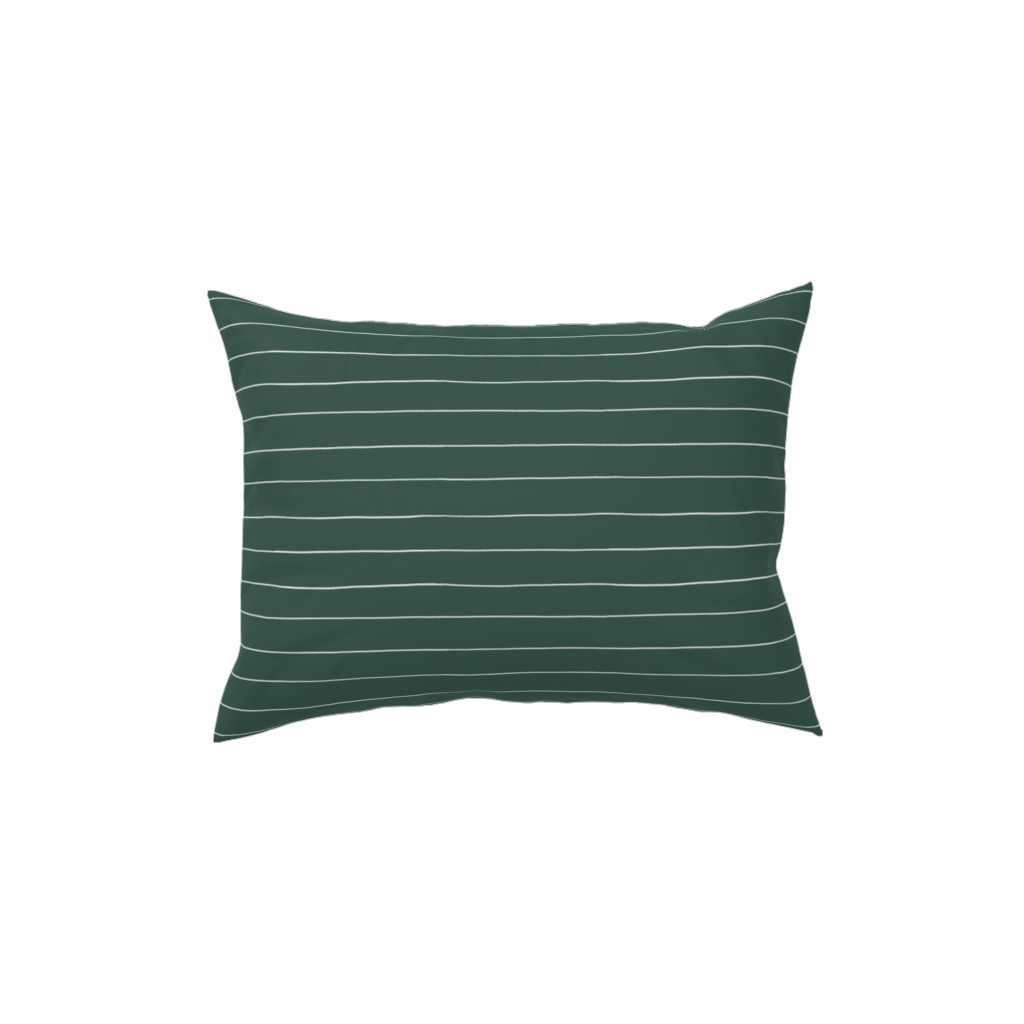Christmas Stripes Pillow, Woven, Black, 12x16, Single Sided, Green