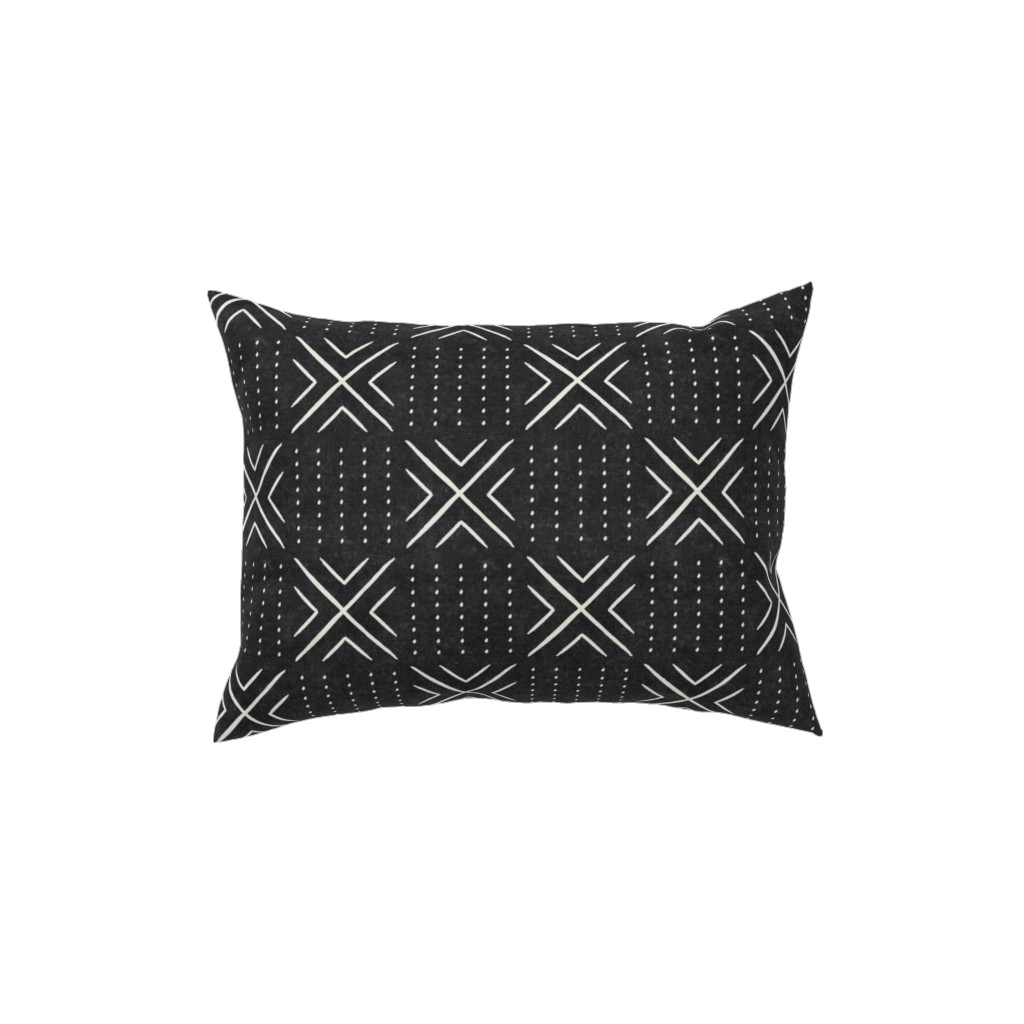 Mudcloth Tile - Onyx Pillow, Woven, Black, 12x16, Single Sided, Black