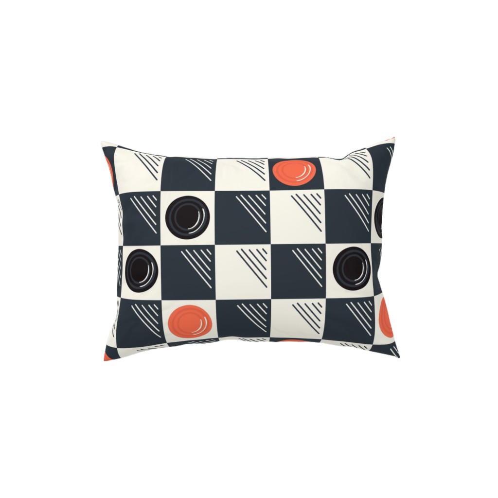 Checkers Pillow, Woven, Black, 12x16, Single Sided, Multicolor