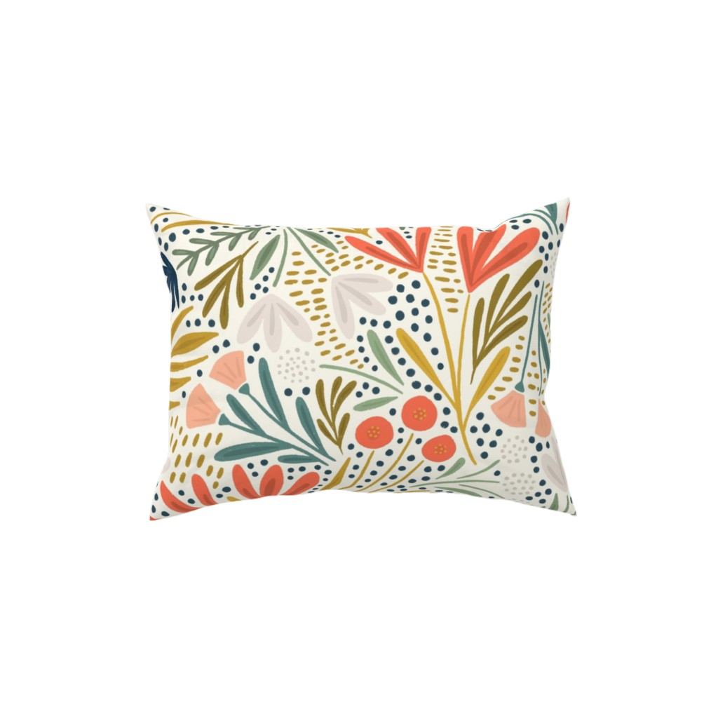 Henrietta Floral - Light Pillow, Woven, Black, 12x16, Single Sided, Multicolor