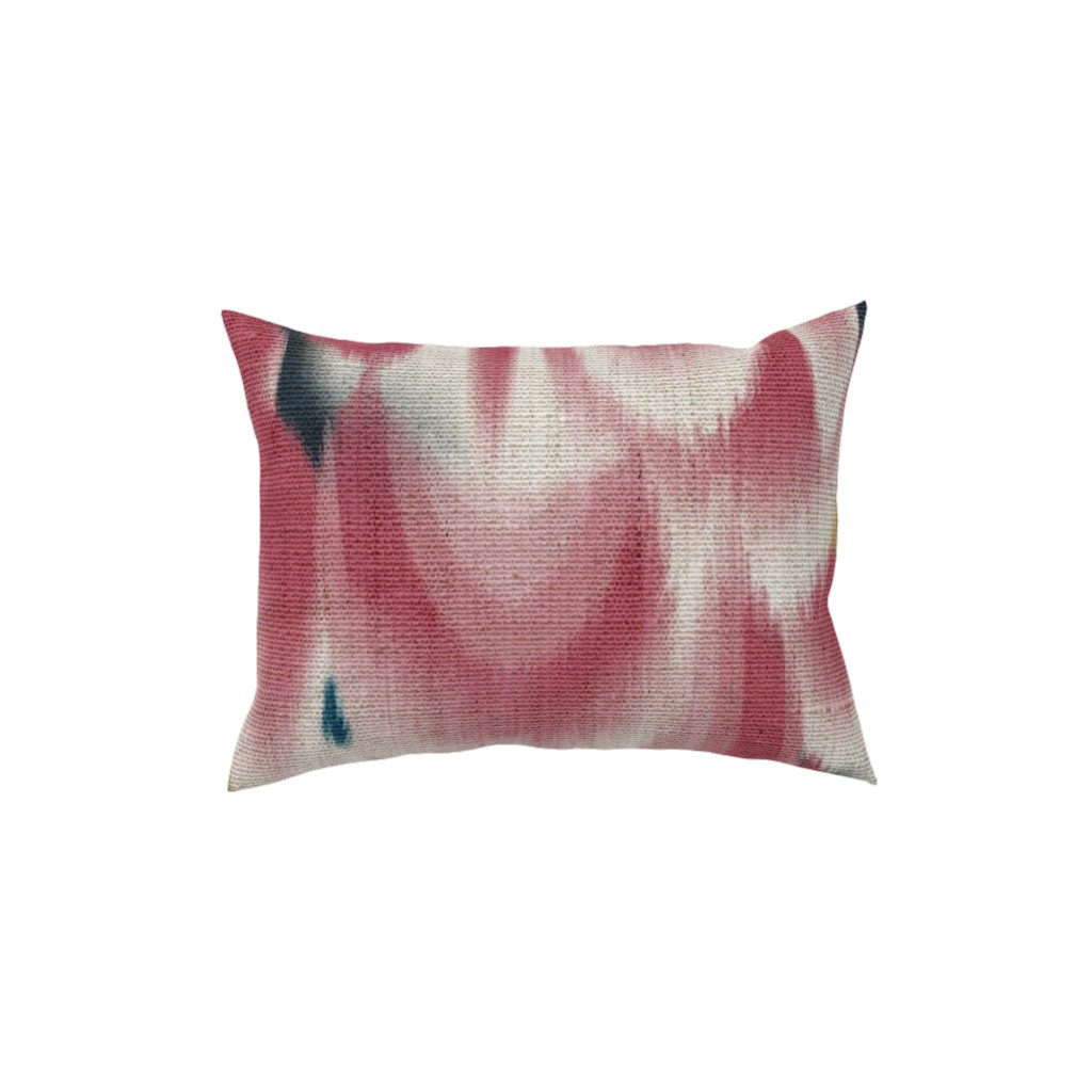 Shibori Wing Spots - Cherry Pillow, Woven, Black, 12x16, Single Sided, Pink, Bright Pink