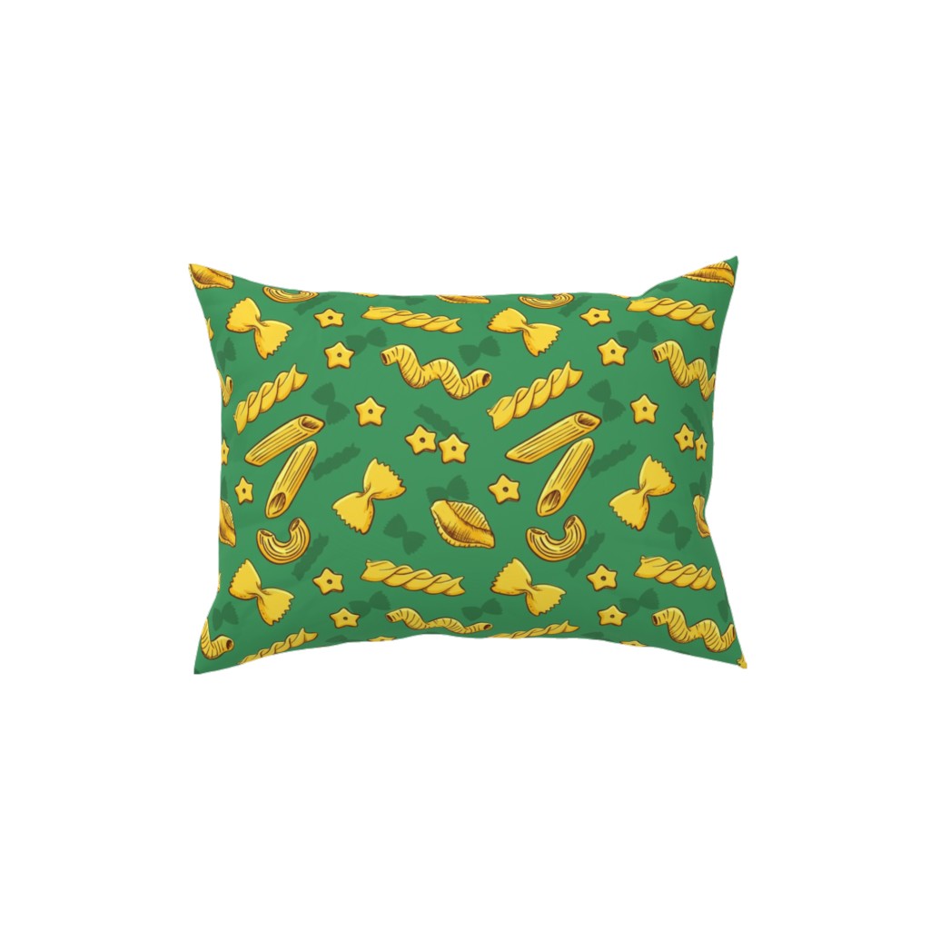 Pasta Pillow, Woven, Black, 12x16, Single Sided, Green