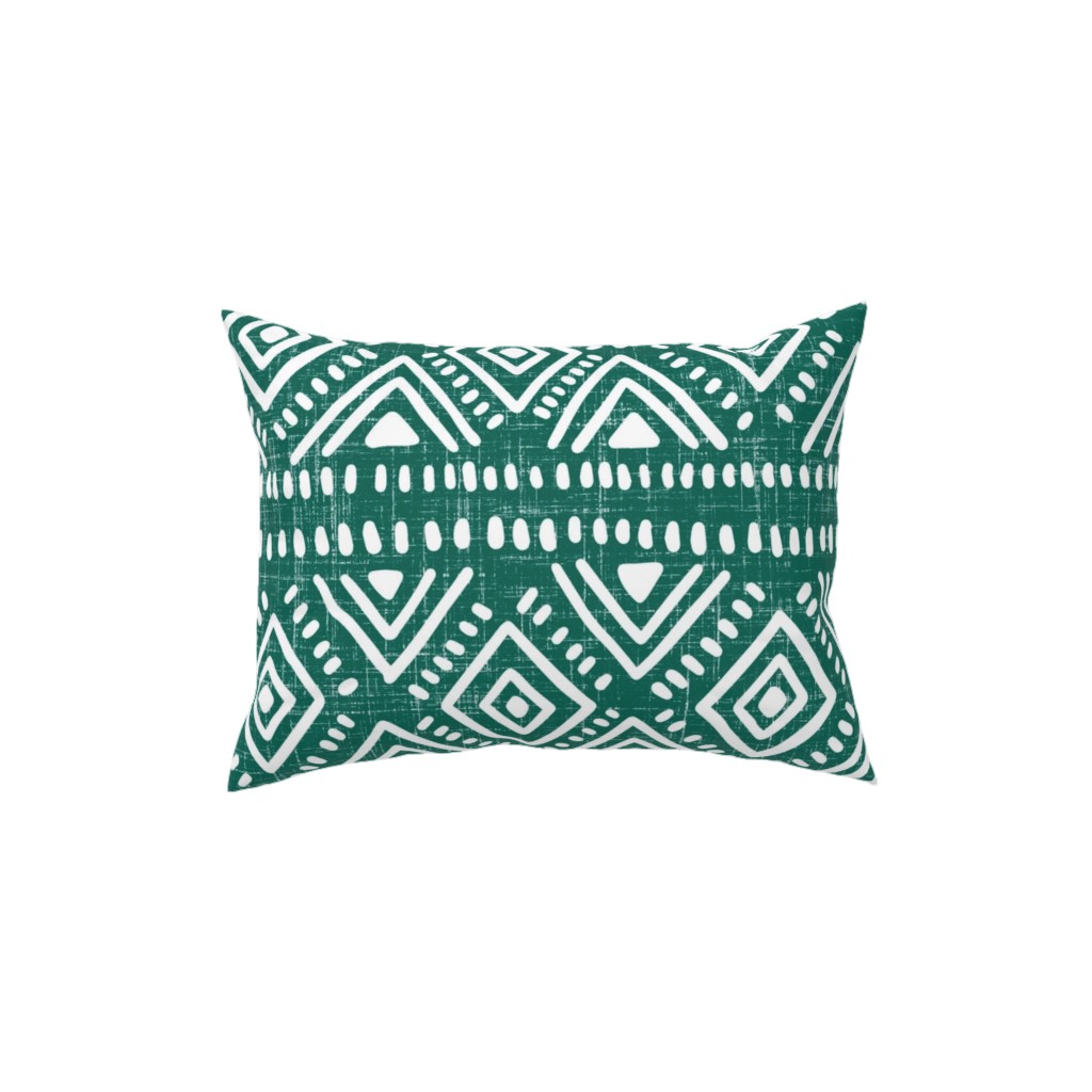 Abstract Diamond Pillow, Woven, Black, 12x16, Single Sided, Green, Lake