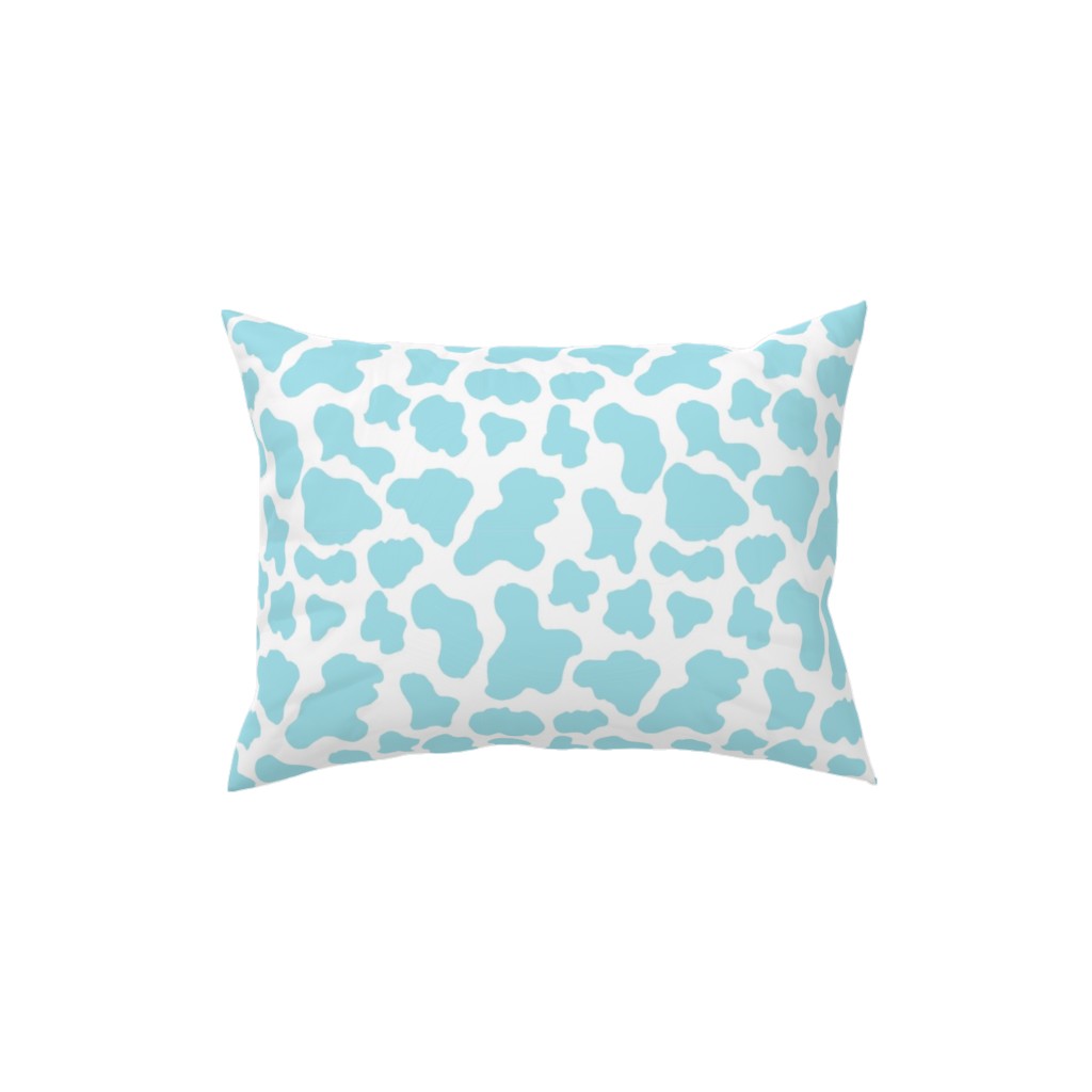 Cow Print Pillow, Woven, Black, 12x16, Single Sided, Blue