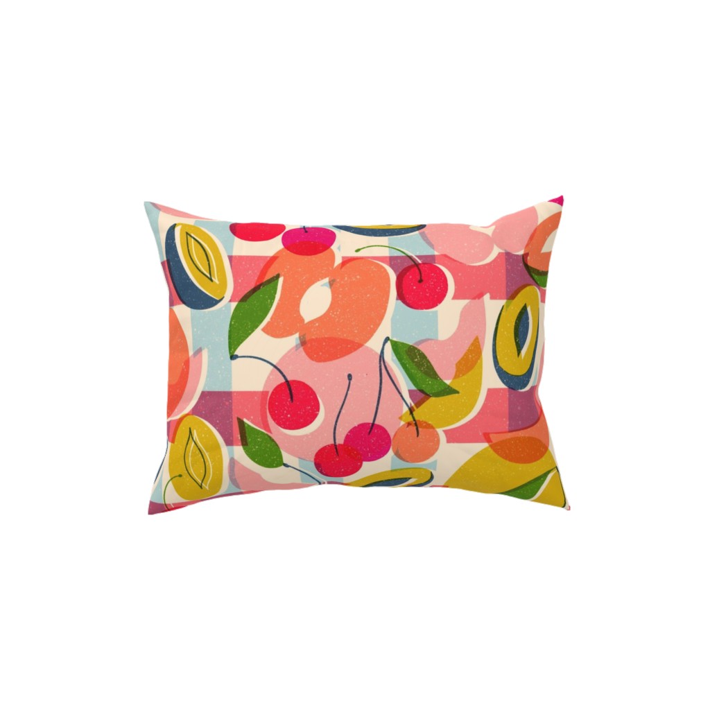 Summer Fruits - Bright Pillow, Woven, Black, 12x16, Single Sided, Multicolor