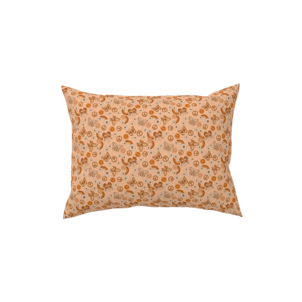 Peace Butterfly Boho - Orange Pillow, Woven, Black, 12x16, Single Sided, Orange