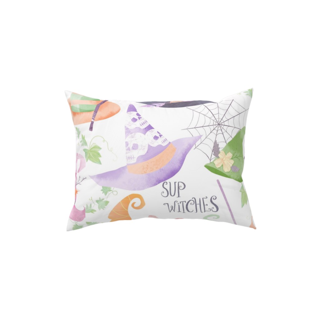 Sup Witches - Pastel Pillow, Woven, Black, 12x16, Single Sided, Multicolor