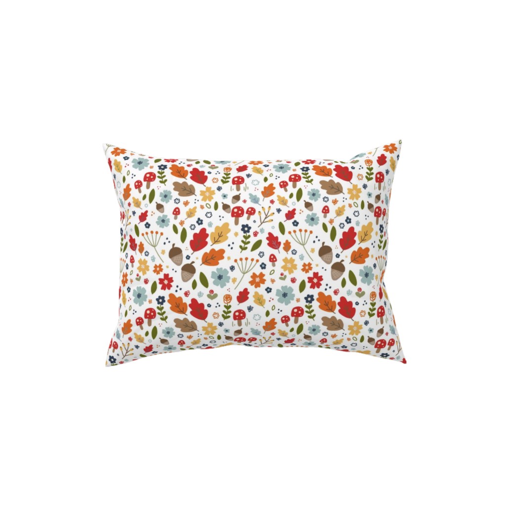 Woodland Floral - Multi Pillow, Woven, Black, 12x16, Single Sided, Multicolor