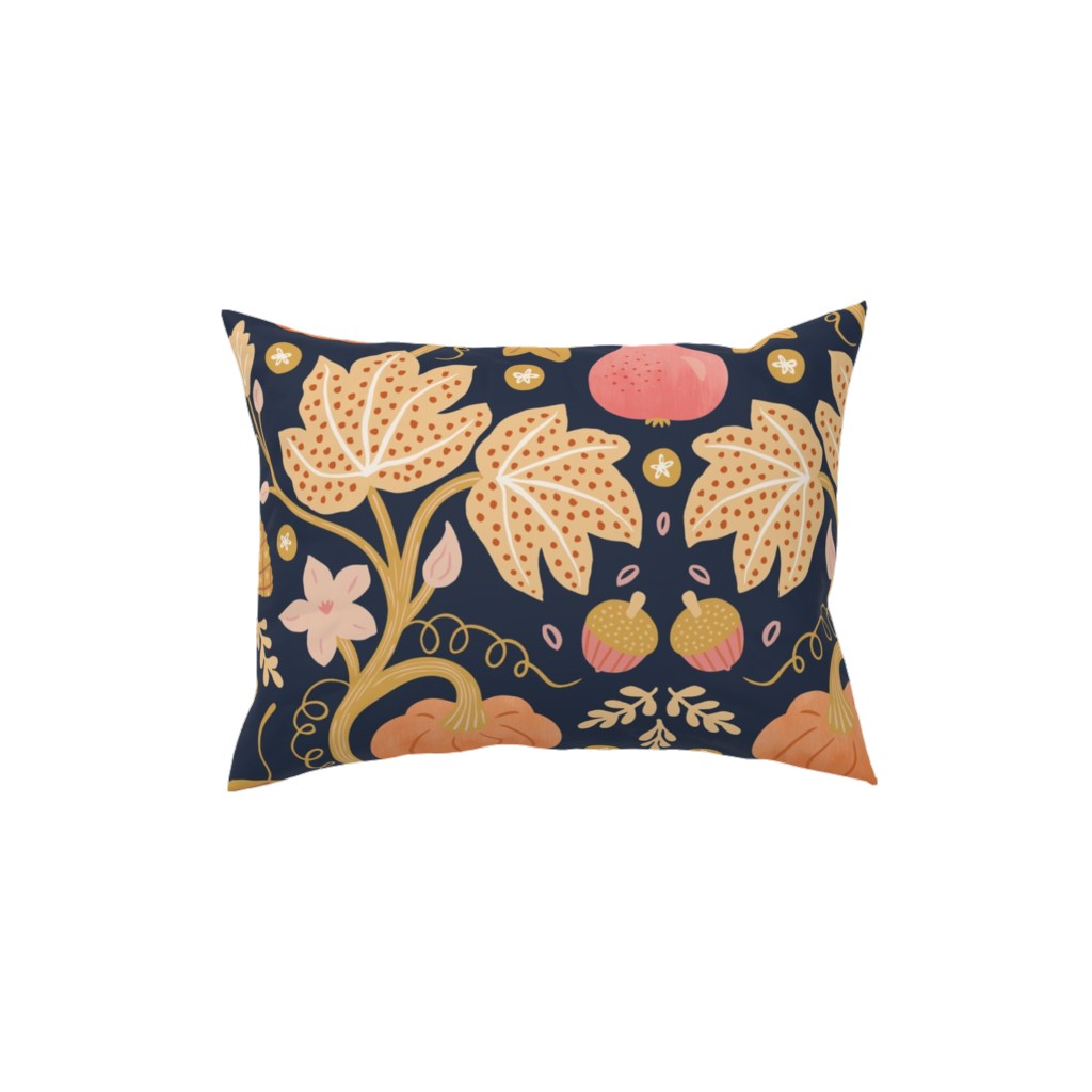 Autumn Gold - Multi Pillow, Woven, Black, 12x16, Single Sided, Orange, Orange