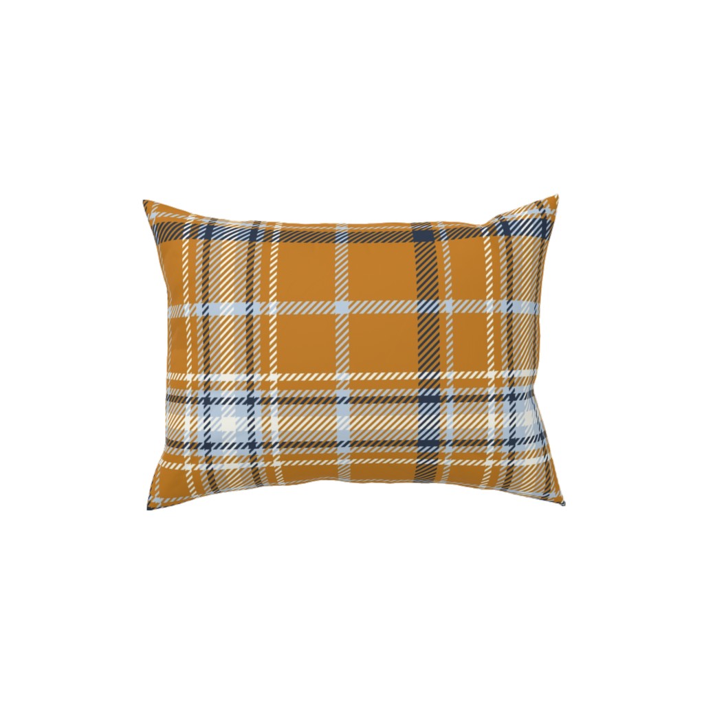 Desert Sun Plaid Pillow, Woven, Black, 12x16, Single Sided, Orange