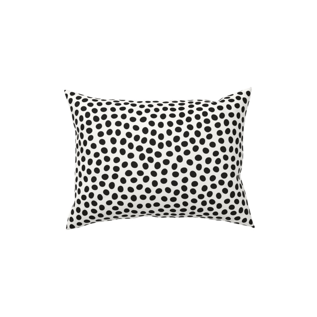 Dots - Black and White Pillow, Woven, Black, 12x16, Single Sided, White