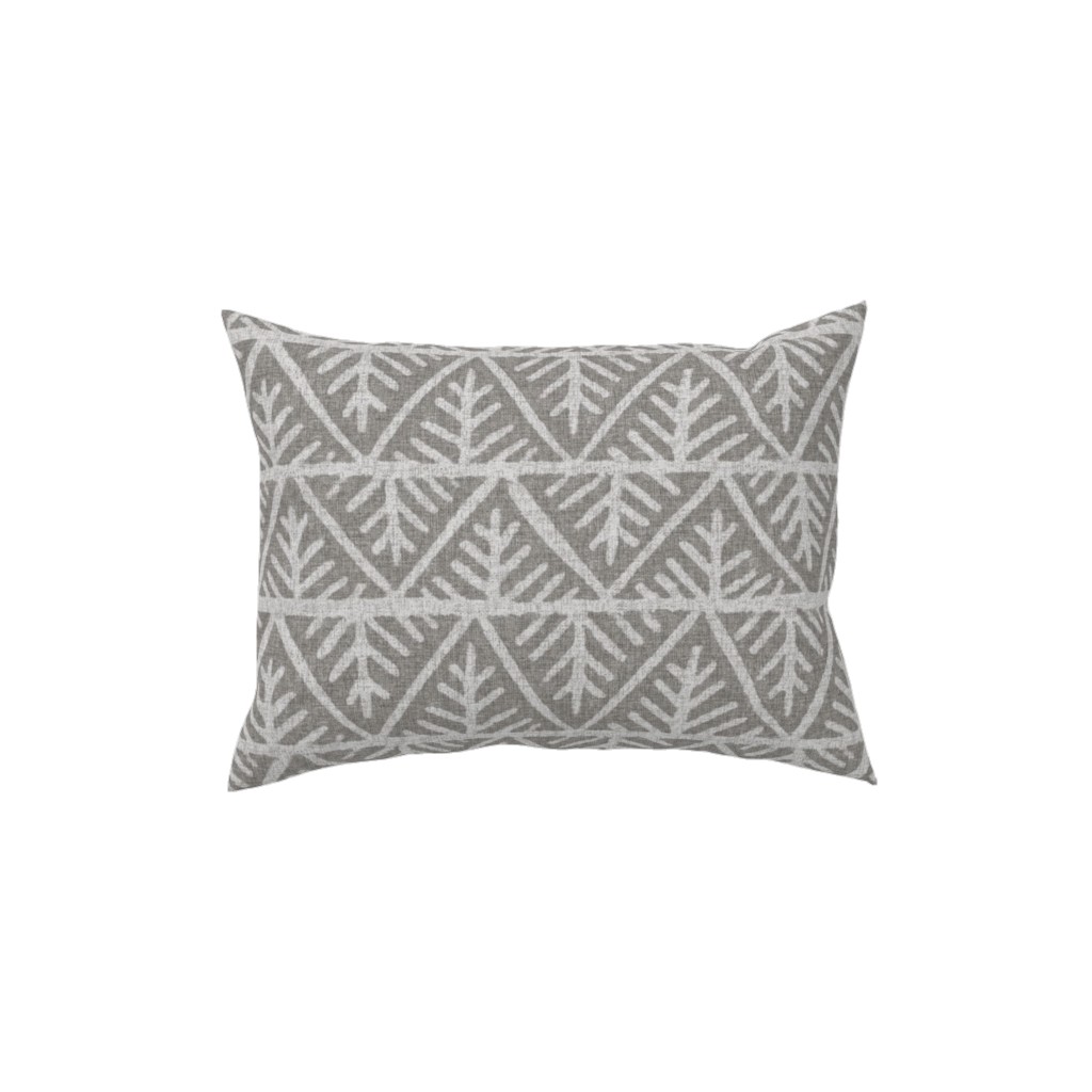 Textured Mudcloth Pillow, Woven, Black, 12x16, Single Sided, Gray