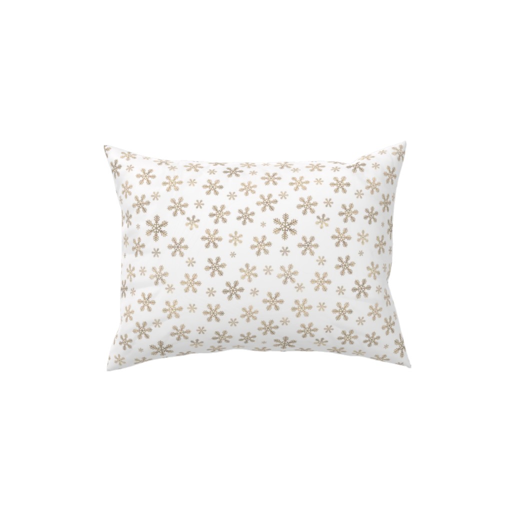 Holiday Snowflakes - Gold Pillow, Woven, Black, 12x16, Single Sided, Yellow