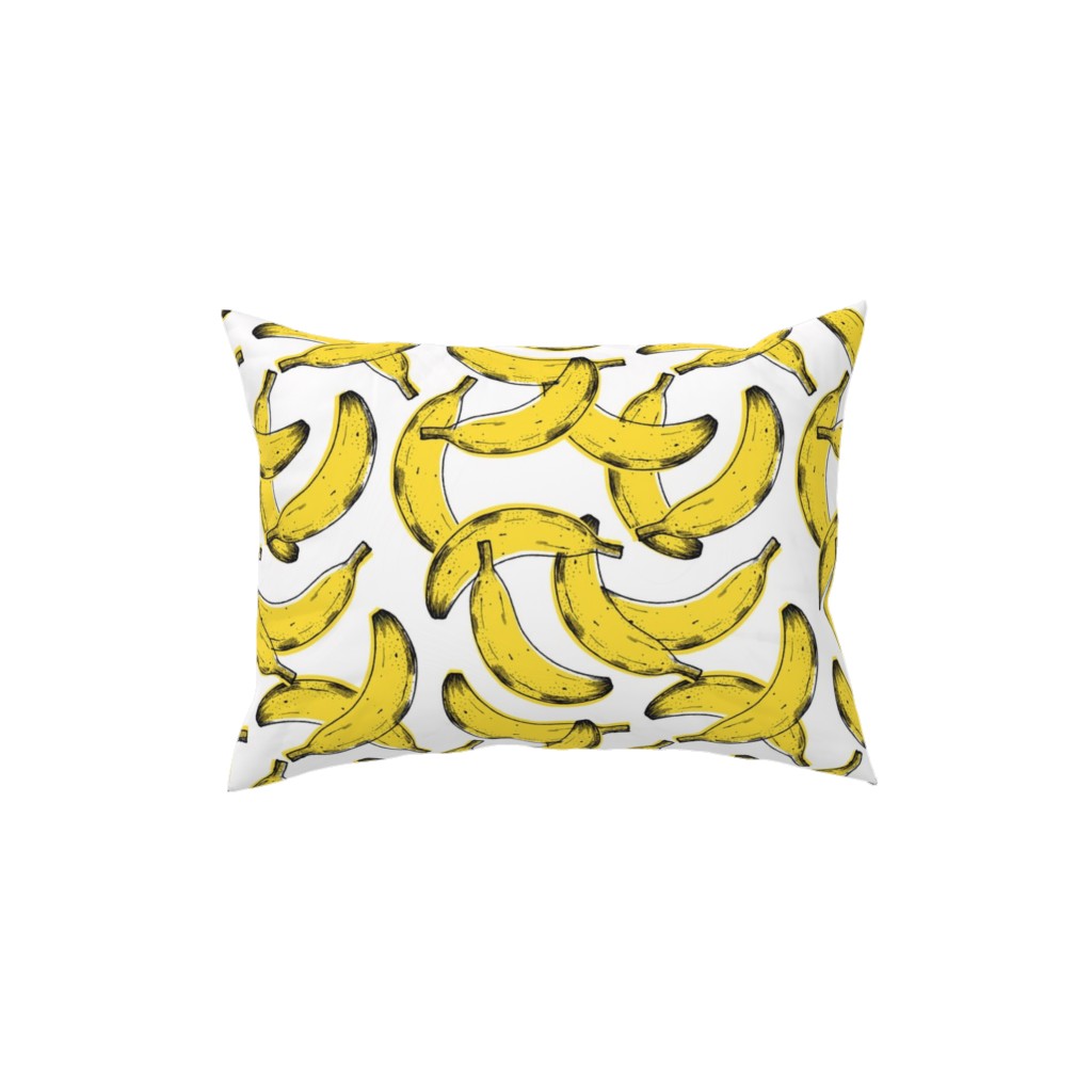 Banana Pillow, Woven, Black, 12x16, Single Sided, Yellow, Classic Yellow
