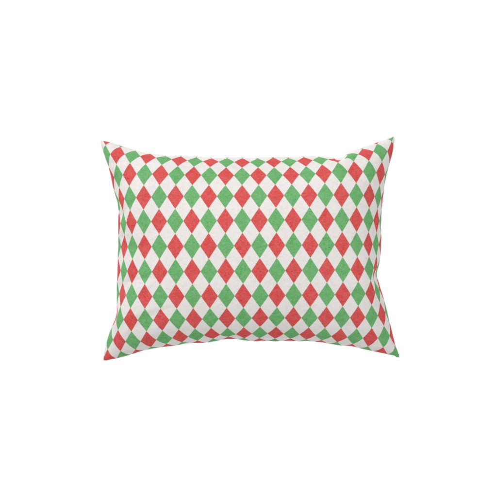 Christmas Diamonds Pillow, Woven, Black, 12x16, Single Sided, Multicolor