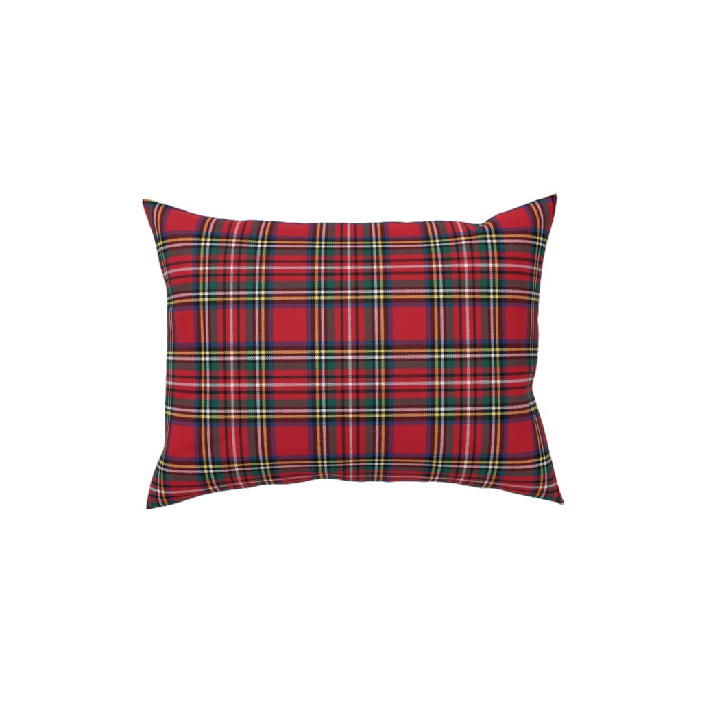 Royal Stewart Tartan Style Repeat Perfect for Christmas Pillow, Woven, Black, 12x16, Single Sided, Red