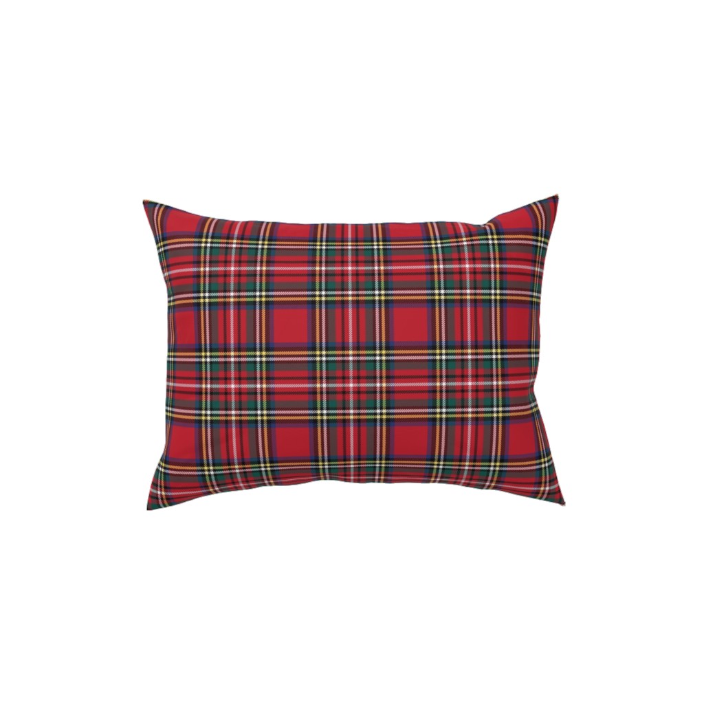 Royal Stewart Tartan Style Repeat Perfect for Christmas Pillow, Woven, Black, 12x16, Single Sided, Red, Red