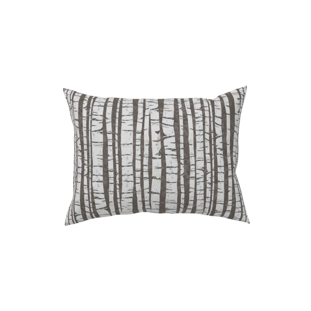 Birch Forest - Gray Pillow, Woven, Black, 12x16, Single Sided, Gray