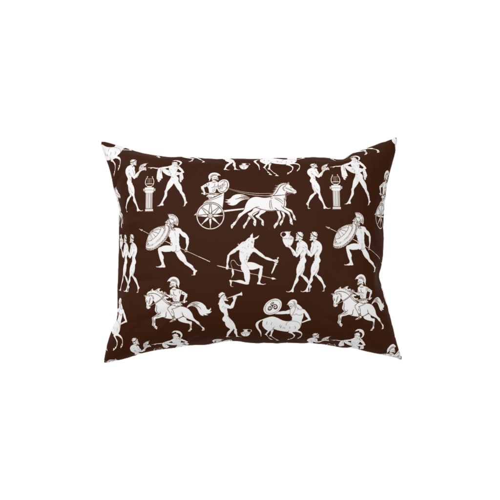 Greek Figures Pillow, Woven, Black, 12x16, Single Sided, Brown, Cocoa