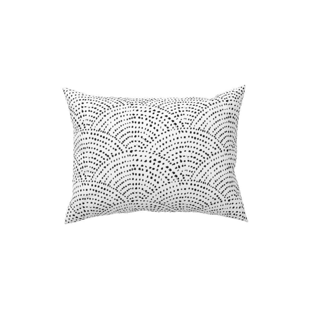 Ink Dot Scales Pillow, Woven, Black, 12x16, Single Sided, White