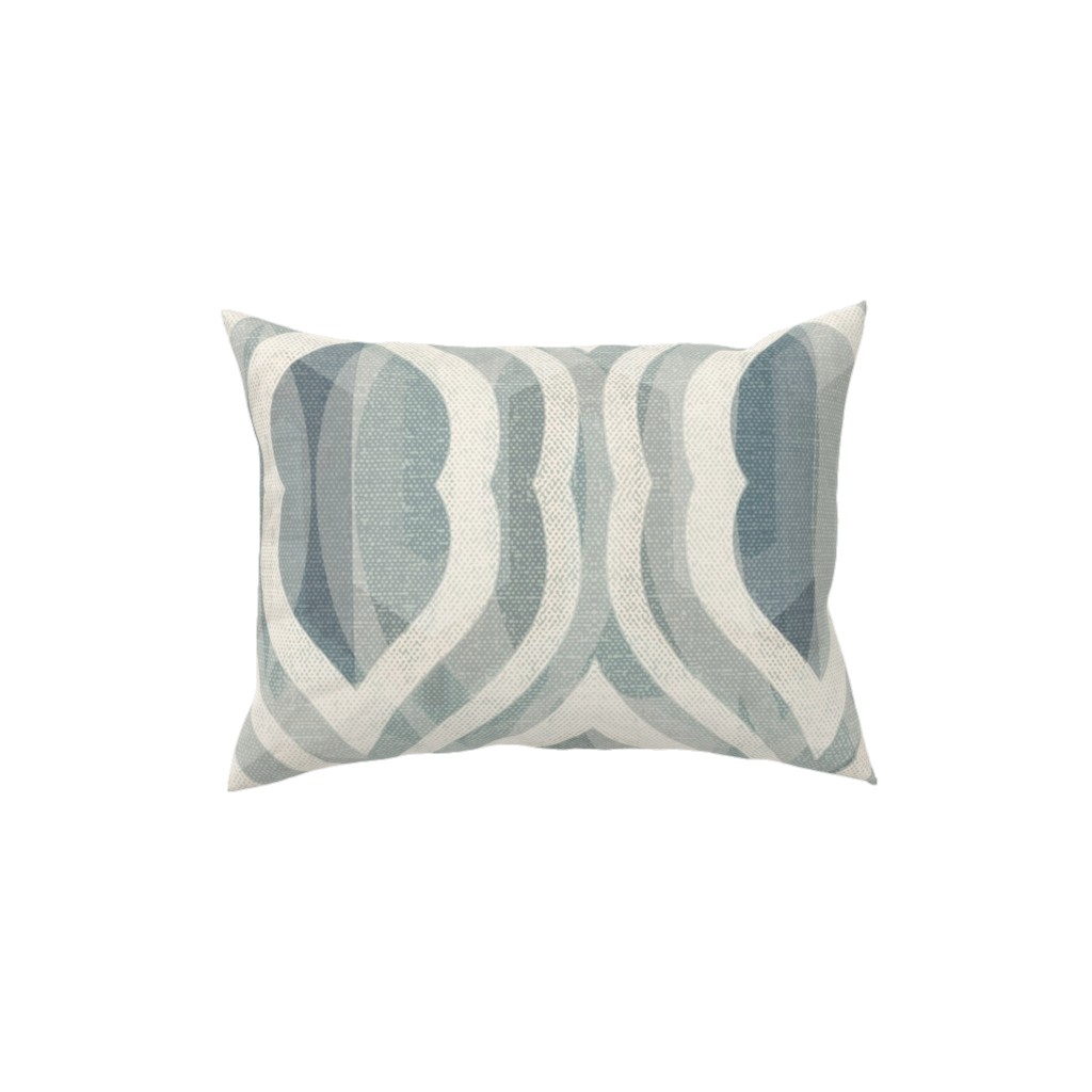 Modern Watercolor Damask - Gray Pillow, Woven, Black, 12x16, Single Sided, Gray, Gray