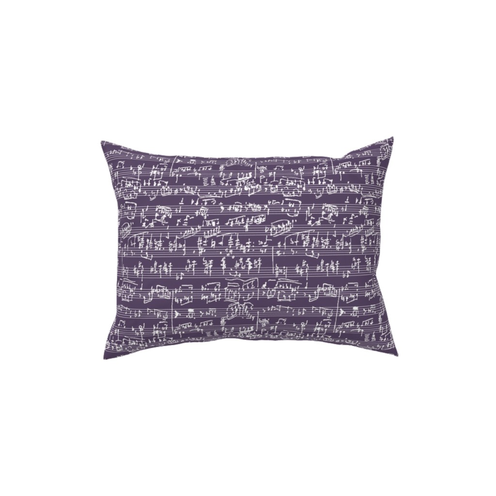 Handwritten Sheet Music Pillow, Woven, Black, 12x16, Single Sided, Purple