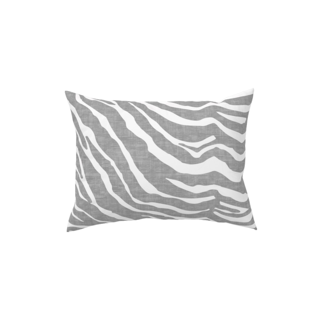 Zebra Texture - Gray Pillow, Woven, Black, 12x16, Single Sided, Gray