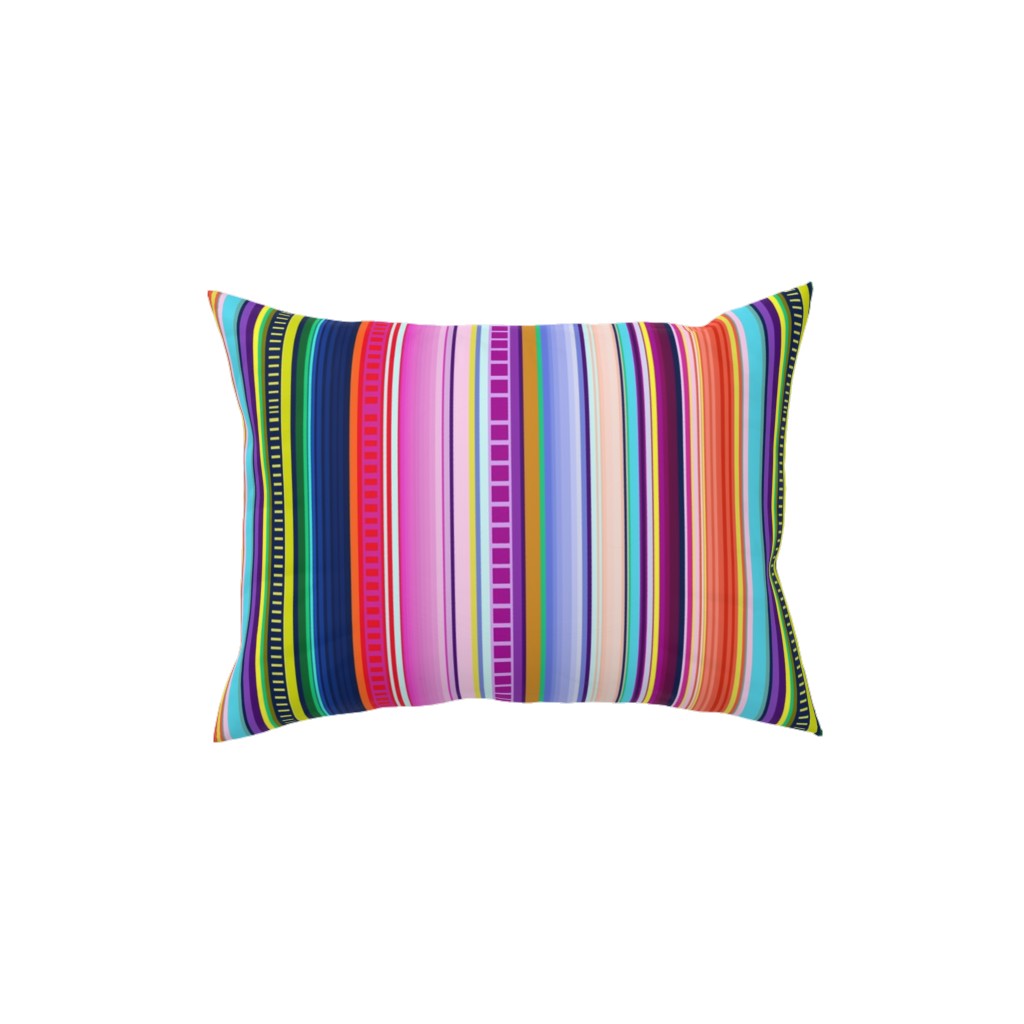 Mexican Serape - Multi Pillow, Woven, Black, 12x16, Single Sided, Multicolor