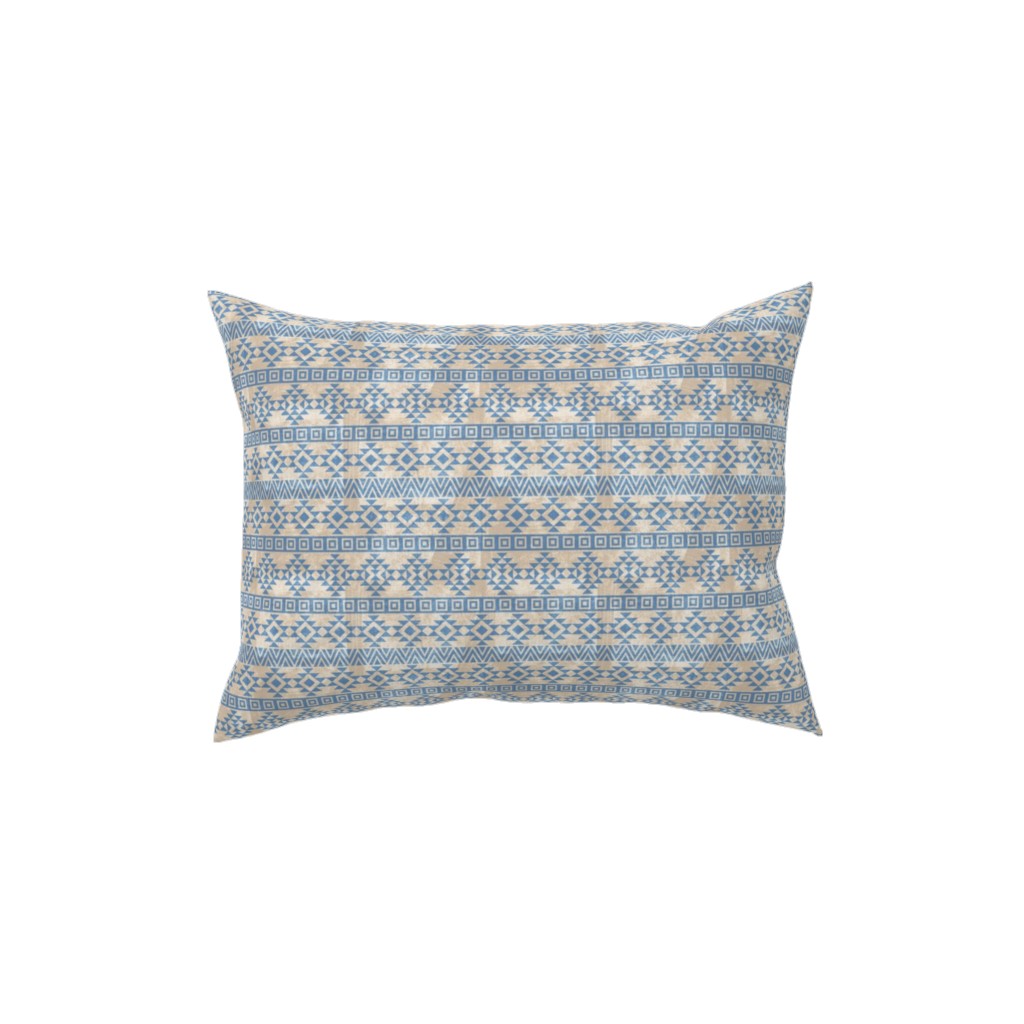 Modern Desert - Geometric Pillow, Woven, Black, 12x16, Single Sided, Blue