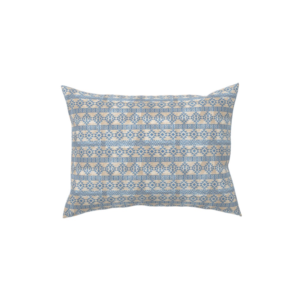 Modern Desert - Geometric Pillow, Woven, Black, 12x16, Single Sided, Blue, True Blue