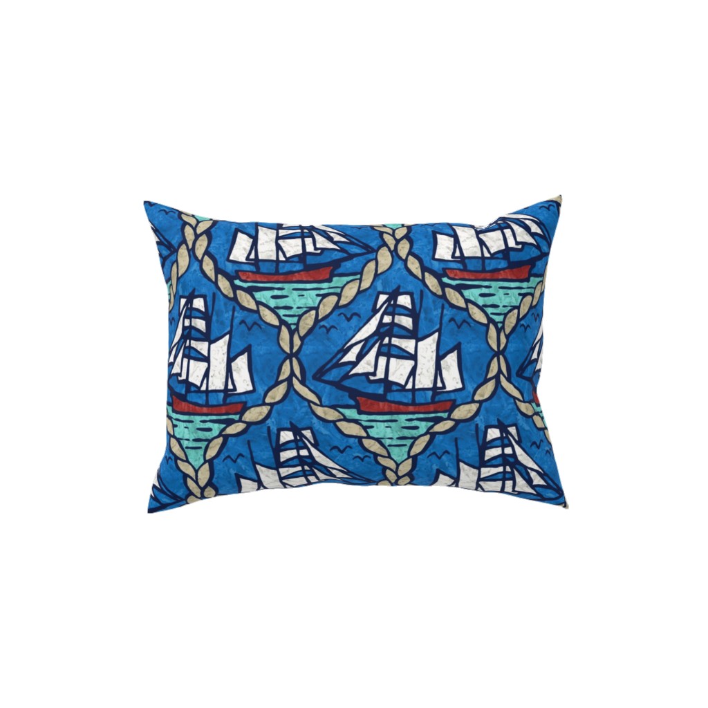Maritime Pillow, Woven, Black, 12x16, Single Sided, Blue