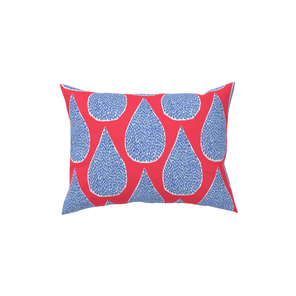 April Showers Rain Drops - Red Pillow, Woven, Black, 12x16, Single Sided, Red, Red