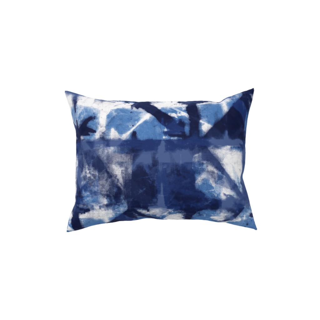 Shibori - Indigo Pillow, Woven, Black, 12x16, Single Sided, Blue, True Blue