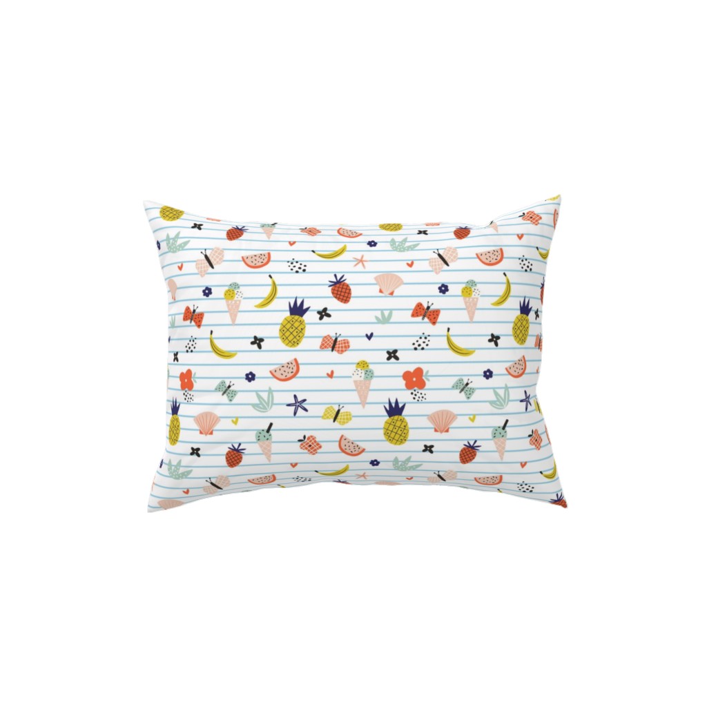 Summer Loving Stripe - Multi Pillow, Woven, Black, 12x16, Single Sided, Multicolor