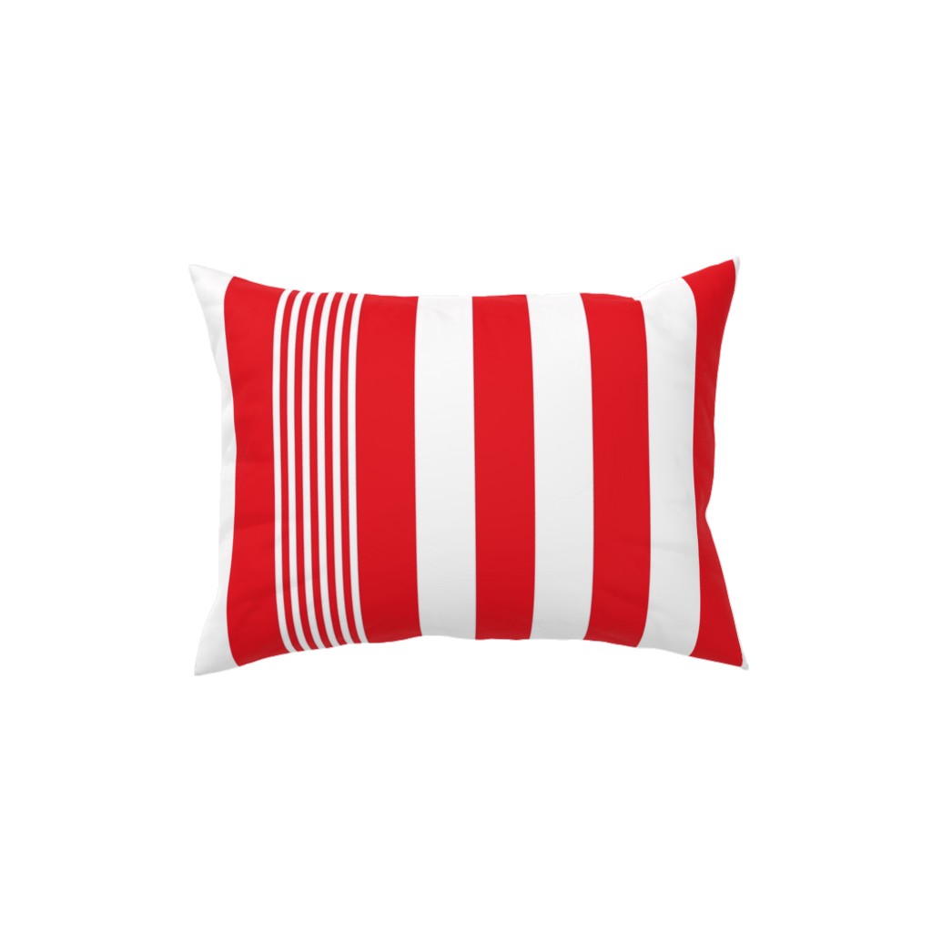 Turkish Stripes Vertical- Canada Day - Red and White Pillow, Woven, Black, 12x16, Single Sided, Red