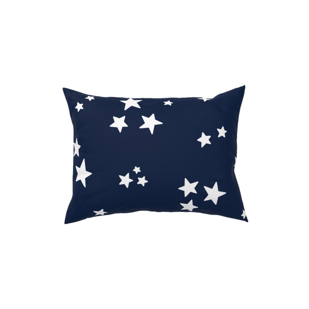 Stars Pillow, Woven, Black, 12x16, Single Sided, Blue