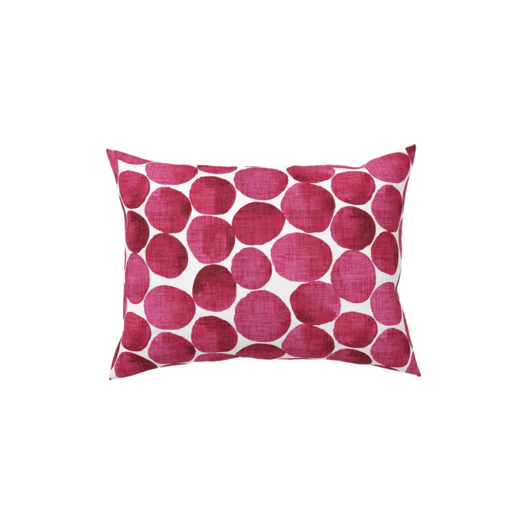 Watercolor Textured Dots - Red Pillow, Woven, Black, 12x16, Single Sided, Red