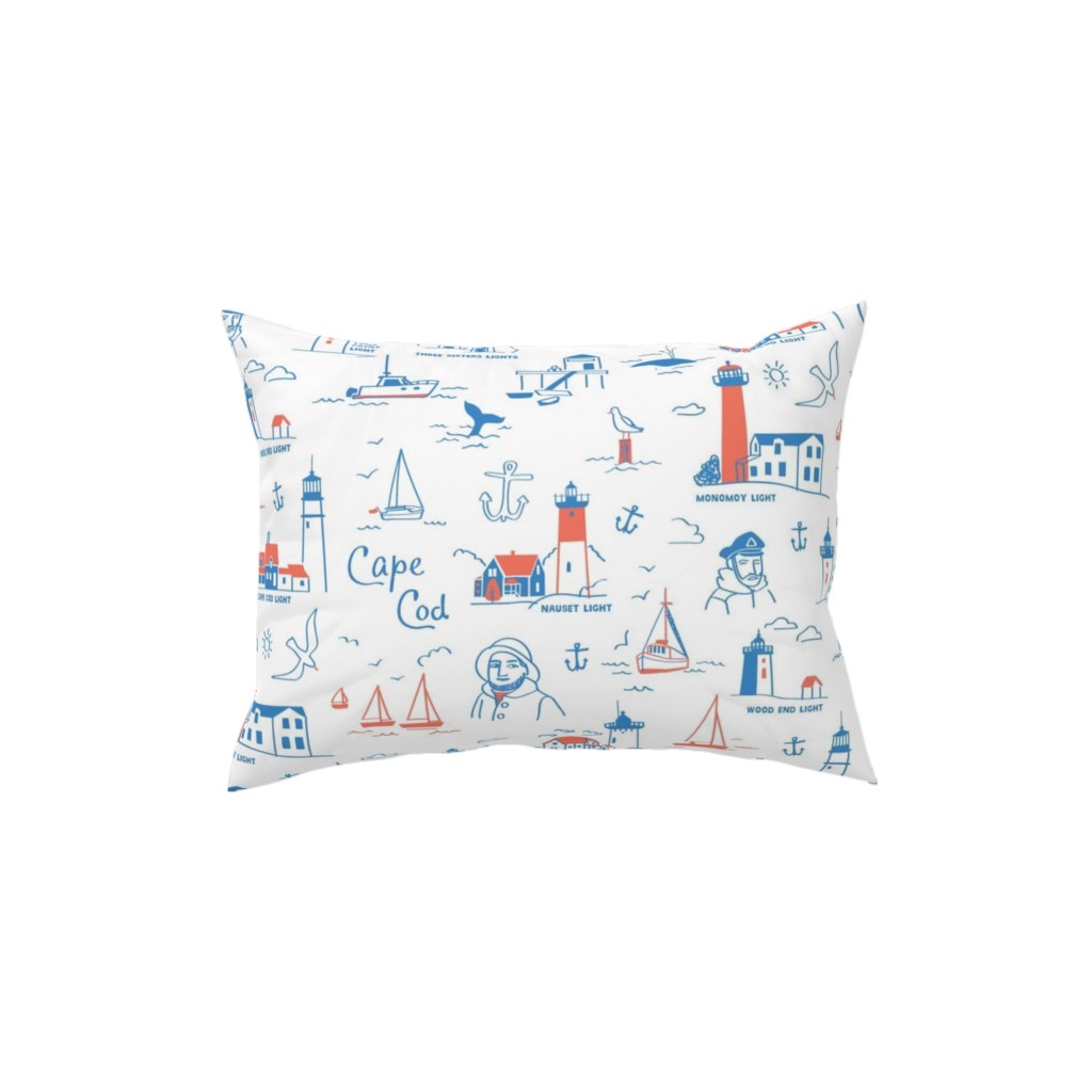 Cape Cod- Blue Pillow, Woven, Black, 12x16, Single Sided, Blue, True Blue