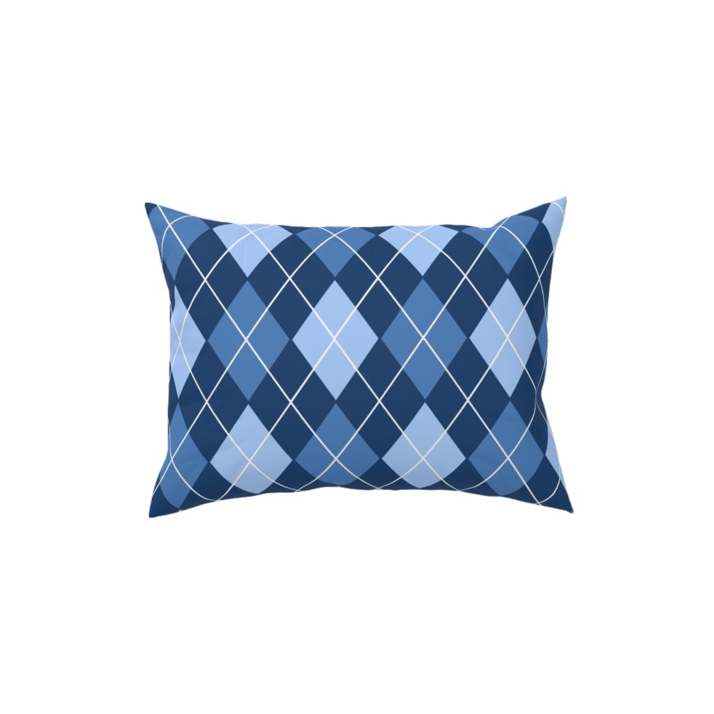 Classic Argyle Plaid in Blues Pillow, Woven, Black, 12x16, Single Sided, Blue