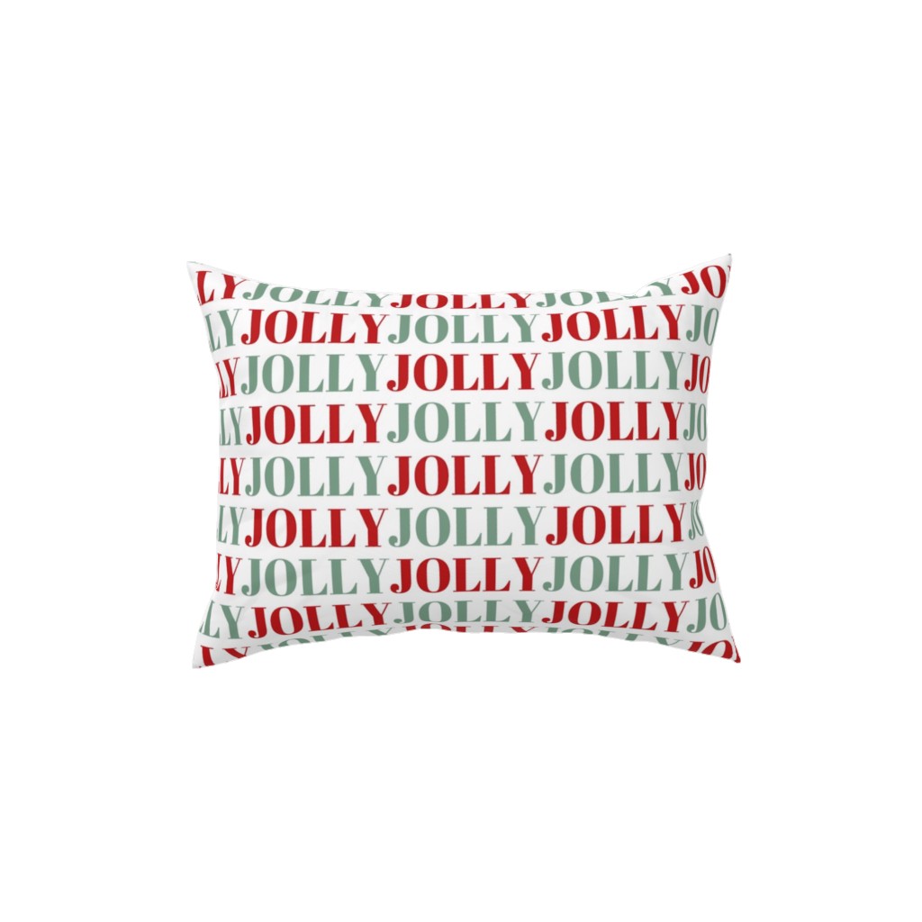 Jolly Print - Red and Green Pillow, Woven, Black, 12x16, Single Sided, Red