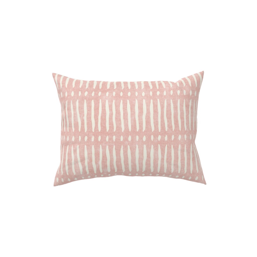 Vertical Dash Stripe Pillow, Woven, Black, 12x16, Single Sided, Pink
