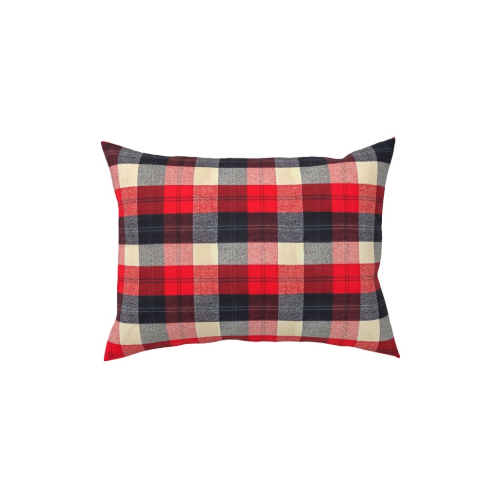 Lumberjack Flannel Buffalo Plaid - Red Pillow, Woven, Black, 12x16, Single Sided, Red