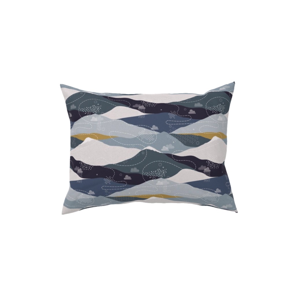 Ever Blue Mountains - Multi Pillow, Woven, Black, 12x16, Single Sided, Blue, True Blue