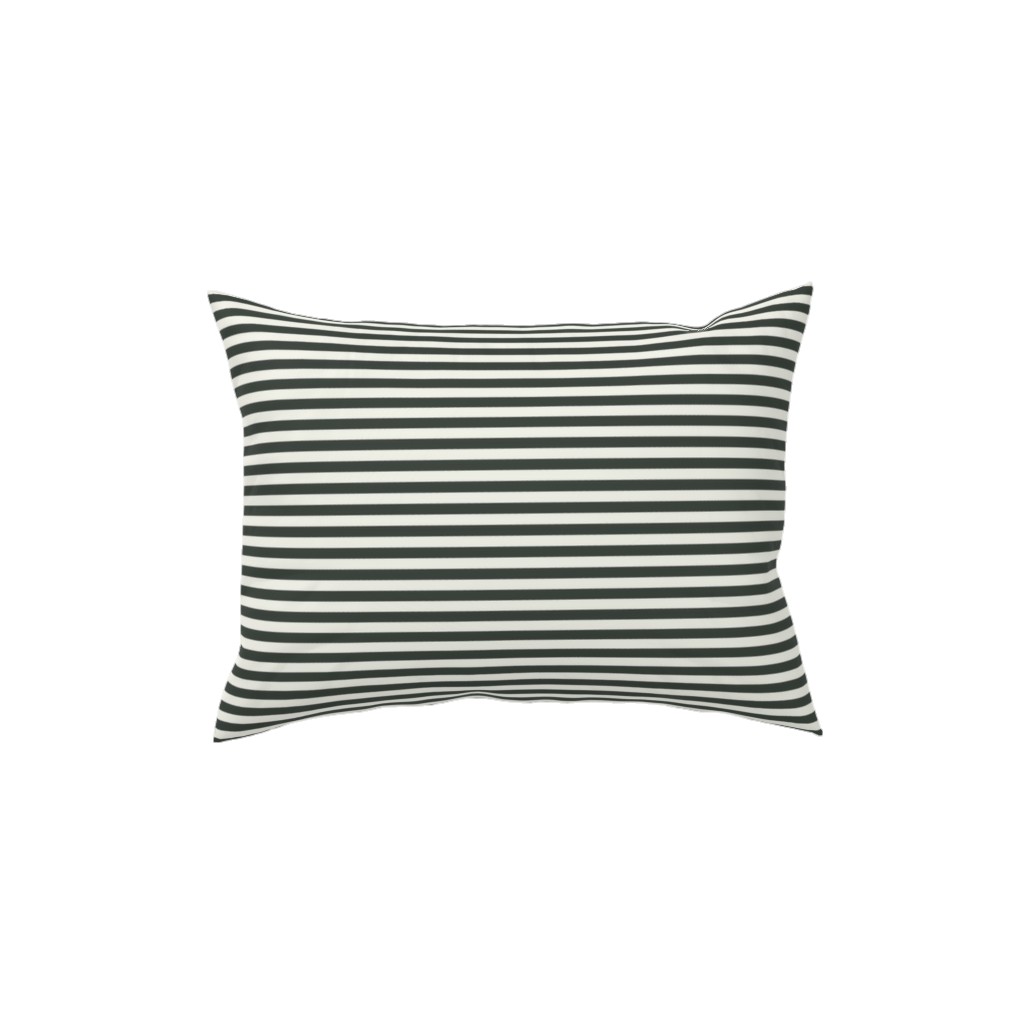 Stripe - Black and Cream Pillow, Woven, Black, 12x16, Single Sided, Black